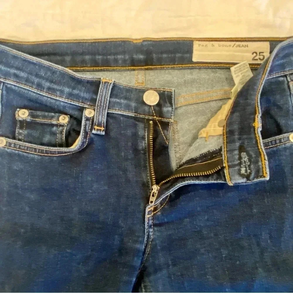 Rag & Bone Low Rise Stevie Skinny Ankle Tie Jeans Paz Color Size 25 - Picture 5 of 10